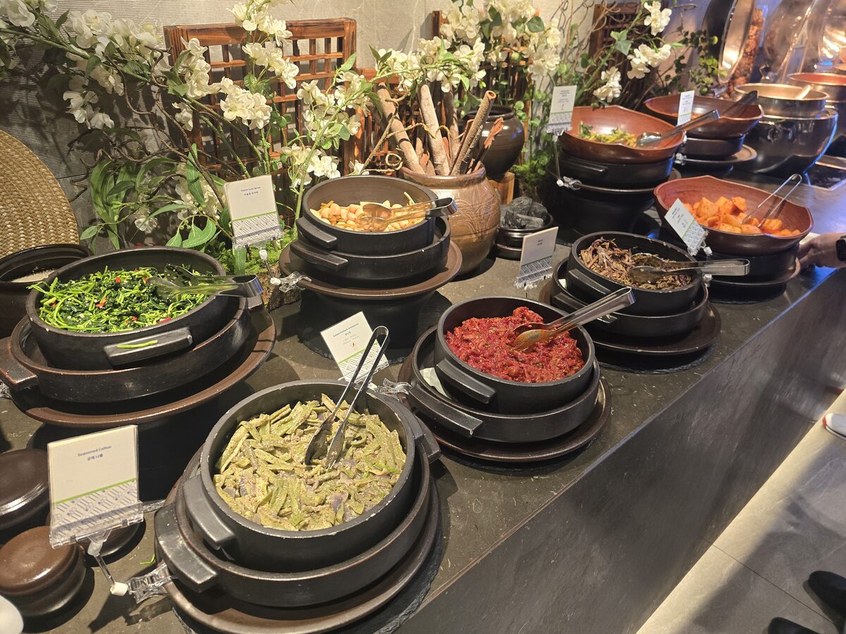 Korean banchan side dishes at DoubleTree Pangyo breakfast