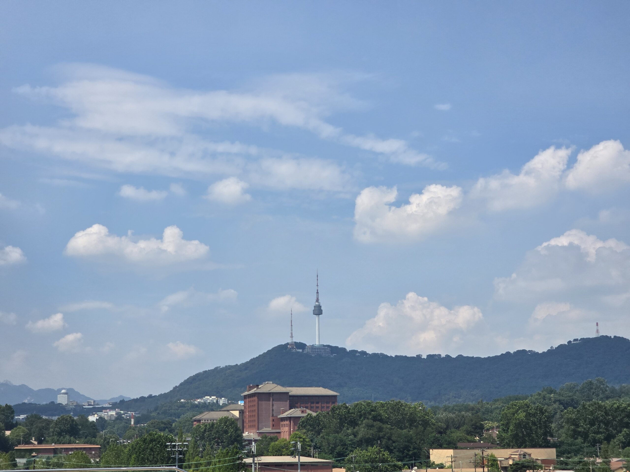 View of Seoul and N Seoul Tower (Namsan Tower) from the National Museum of Korea