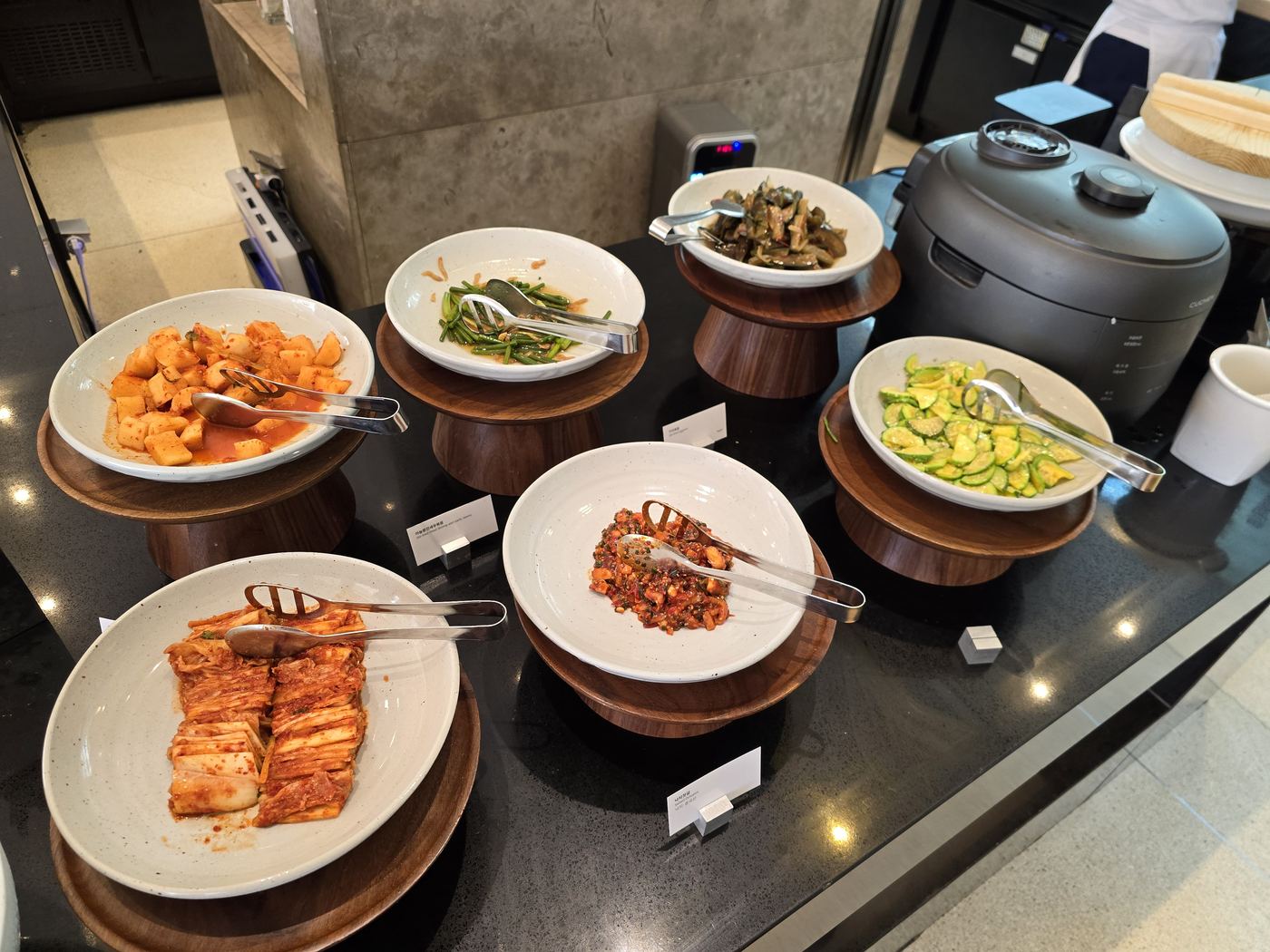 Haevichi breakfast Korean food station overview