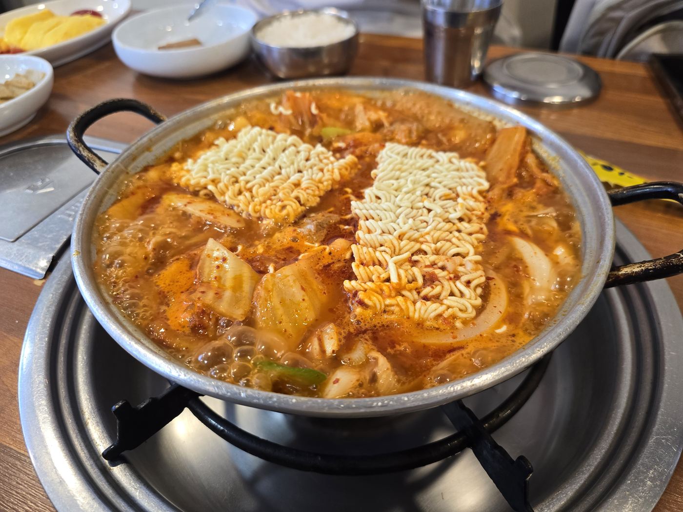 table spread at local Korean restaurant