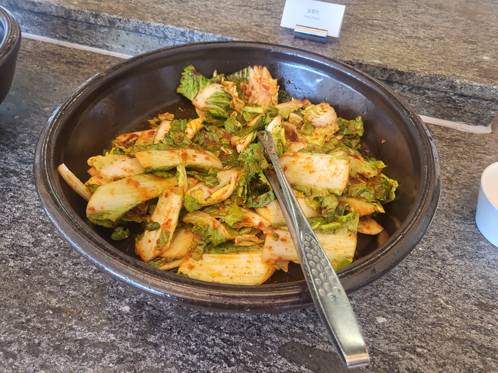 Fresh kimchi at the SEAMARQ Hotel Gangneung breakfast buffet