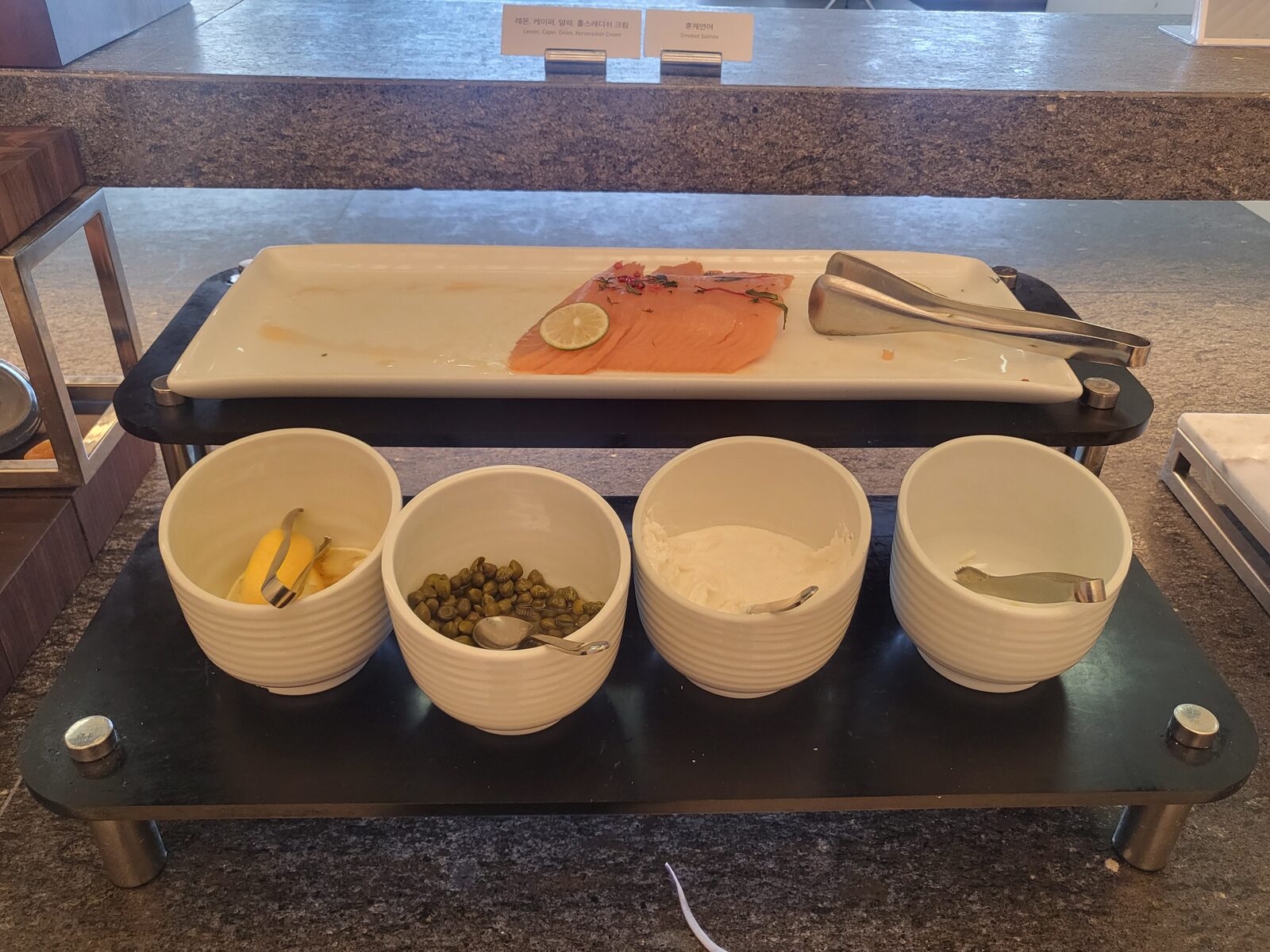 Smoked salmon station at the SEAMARQ Hotel Gangneung breakfast buffet
