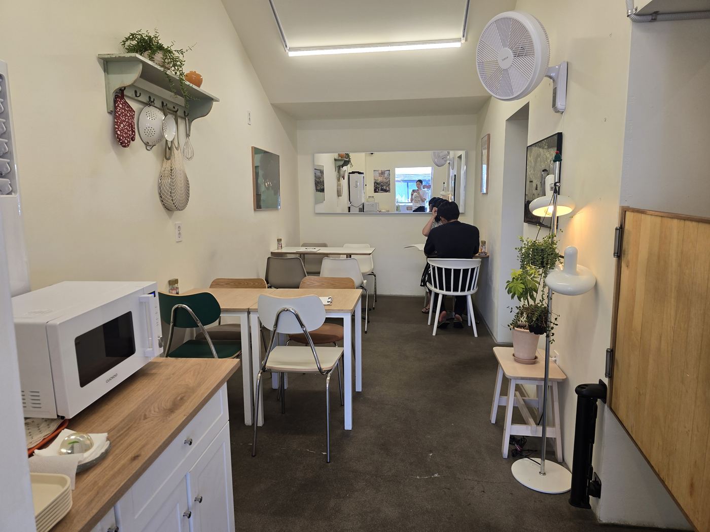 Bicky Bakeshop interior self bar with microwave