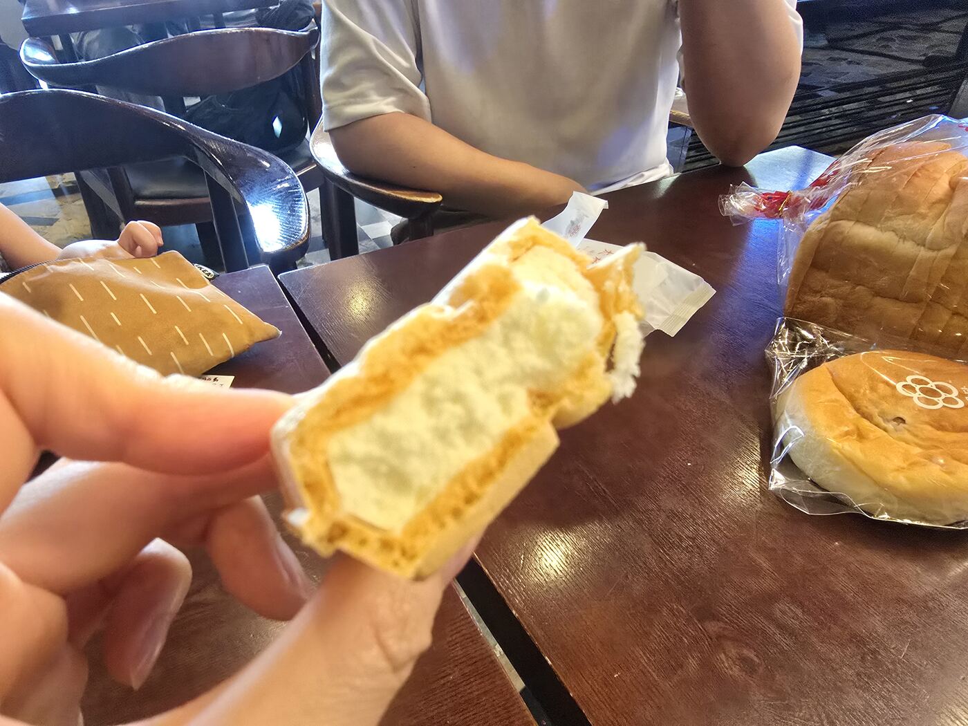 Enjoying Taegeukdang bakery items