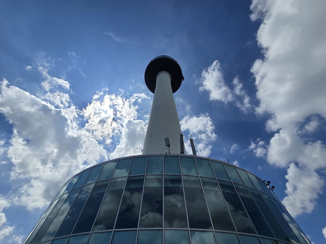 Looking up at the N Seoul Tower spire